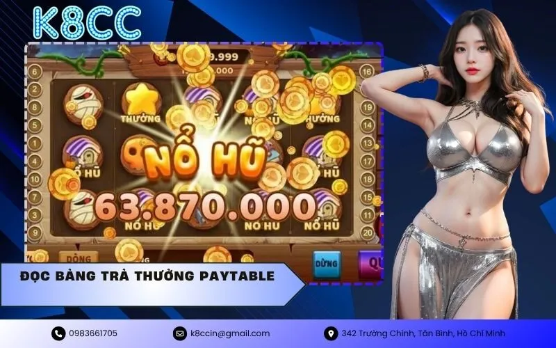 đọc bảng trả thưởng Paytable